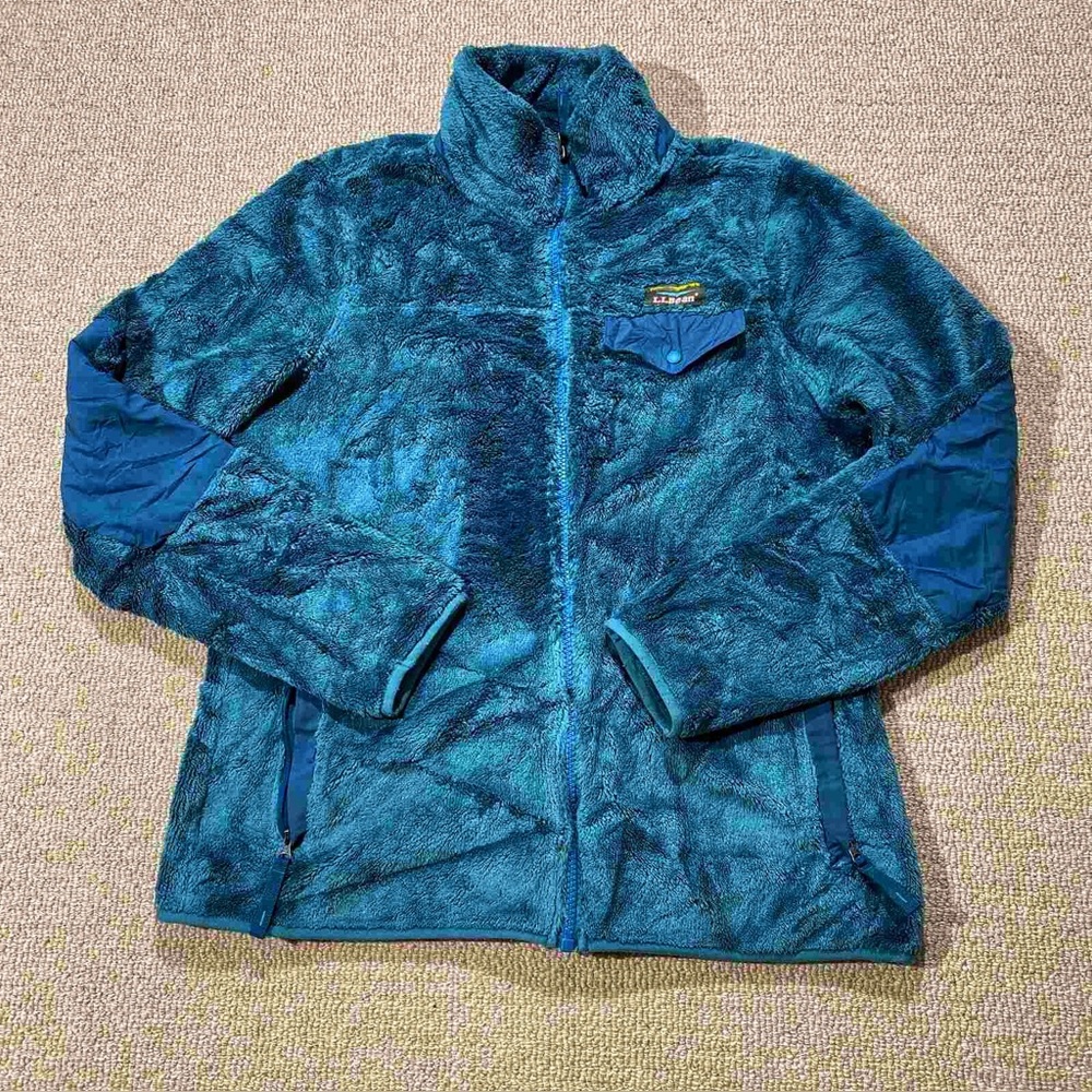 L.L. Bean Jacket Womens S Blue Mountain Deep Pile Sherpa Fleece Full Zip‎ Cozy